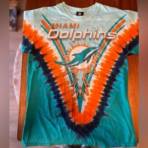 Men's Majestic Aqua Miami Dolphins V Tie-Dye T-Shirt
